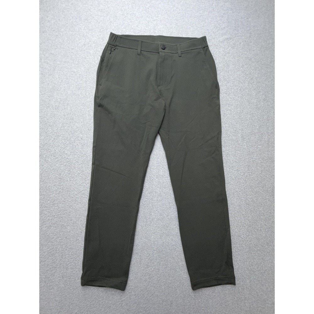 Public Rec Pants Mens 30x28 Green Microfiber Chino Slim Tapered Casual Everyday